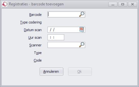 Let wel dat wanneer je een artikel wilt toevoegen de artikels van de hele databank getoond worden bij Barcode.