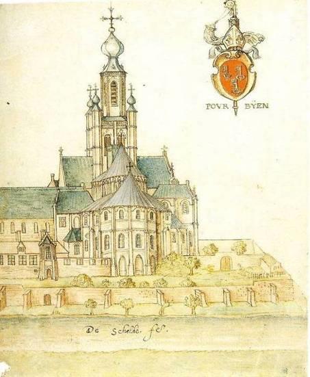 De oude abdijkerk voor 1578 Enkele jaren voor 1913 gaven de gebroeders Lumière in een tent op het st Pietersplein hun eerste cinema voorstelling