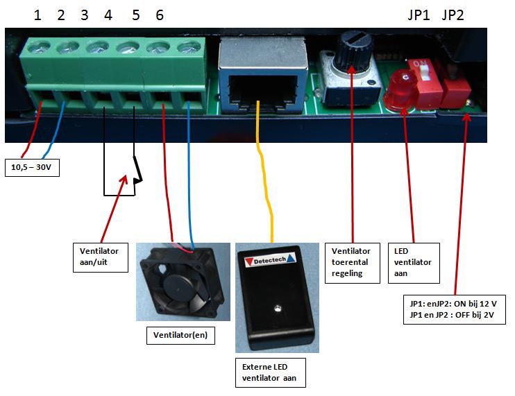 5. Installatie handleiding ventilator toerental regeling Detectech bestelnummer: 002-003-001-001 EAN-nummer: 7434031828808 5.