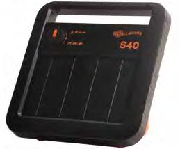 24 SCHRIKDRAADAPPARATEN - SOLAR S100 incl. batterij S40 incl. batterij Met de S100 kunt u nu gemakkelijk een afrastering van 10 km plaatsen zonder dat u zelf de batterij hoeft op te laden.