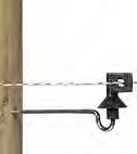 Sterke afstandisolator voor houten paal. Geschikt voor cord en (kunststof) draad. Oranje slijtindicator geeft aan wanneer de isolator vervangen moet worden.