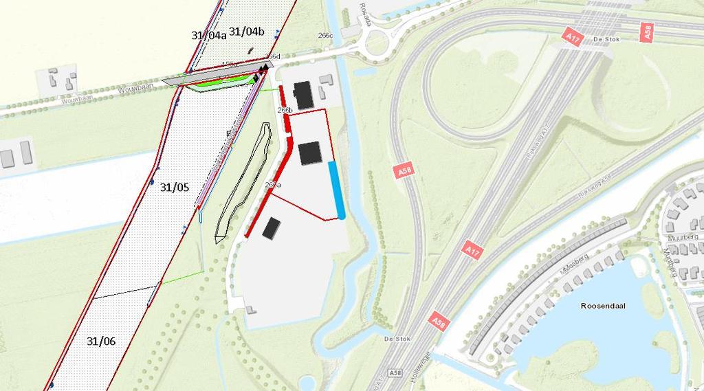 Figuur 6. LSNed wil een deel van de buitenruimte rondom hun hoofdkantoor aan de Wouwbaan 135 in Roosendaal anders inrichten en daarmee een kwaliteitsverbetering van het landschap realiseren.