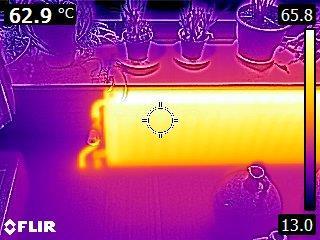 Door de warmtestraling van de radiator wordt ook de binnenzijde van de