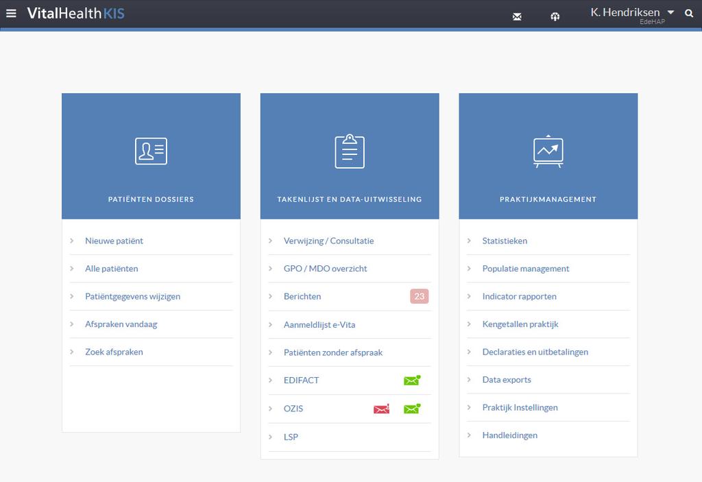 1 Opstart VitalHealth KIS 1.1 Loginscherm Iedere gebruiker van VitalHealth KIS logt via internet in met behulp van gebruikersnaam en wachtwoord.