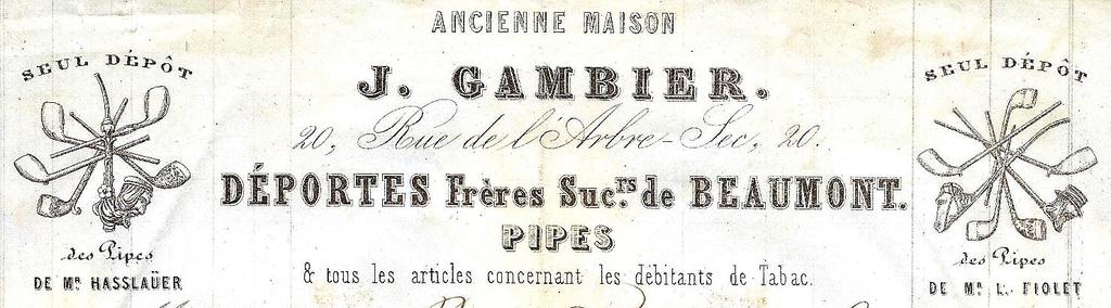 Esveld, A. van - Parijs, de thuisbasis van Gambier Afb. 18. Factuur Déportes Frères, 1856. Collectie auteur. panden vastgelegd werden. De laatste vermelding van L.