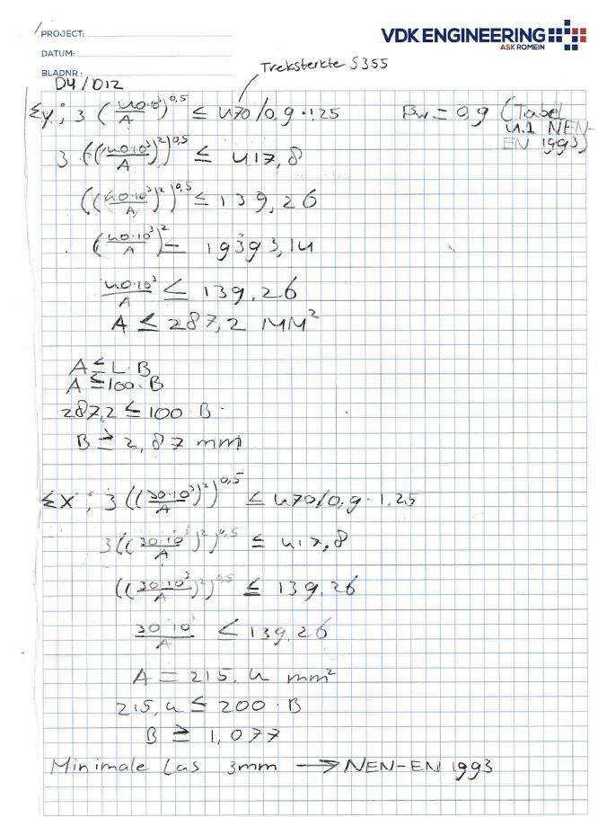 6.1 Detailberekeningen Aan de hand van deze formules heeft de student alle berekeningen kunnen maken die gemaakt moeten worden in de eerste stap van het uitvoeringsproces.