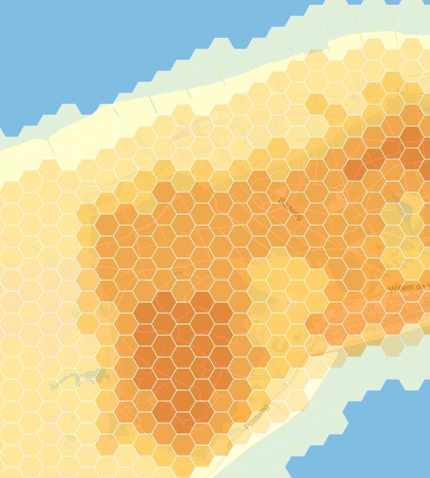 5.1.2 Huidige situatie en autonome ontwikkeling stikstof De totale depositie in de omgeving van het onderzoeksgebied voor 2014, 2020 en 2030 is weergegeven in