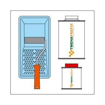 Laat de Tweha Cleaner vervolgens gedurende minimaal 10 minuten goed verdampen. Let op dat de behandelde lijmoppervlakken vervolgens afdoende beschermd zijn tegen vervuiling.