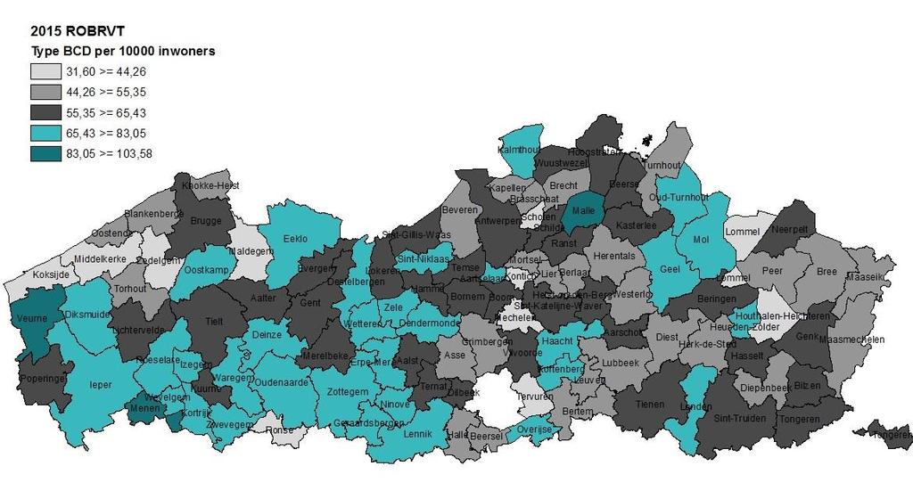 GESTANDAARDISEERD AANTAL ZORGPROFIELEN (TYPE O EN A) (PER 10.