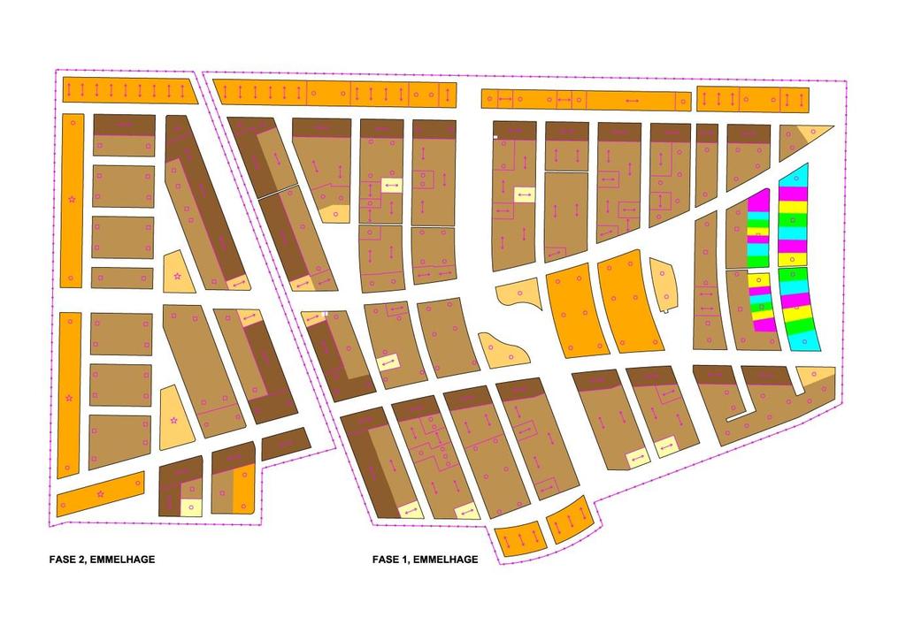 Samenhang (op hoofdlijnen) van kleur, materialisering en dak(vormen) Deze verkaveling en het onderscheid in architectuur komt tot uitdrukking in een verschillend gebruik van materialen en kleuren.