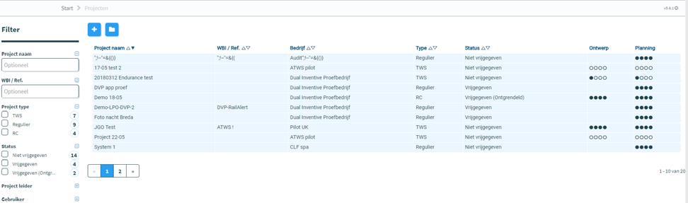 Door de bestandsnaam (deels of volledig) in te vullen kunt u documenten filteren op naam. Met de selectieknoppen kunt u aangeven welke documenten van welke uploader of van welke bedrijf u wilt zien.