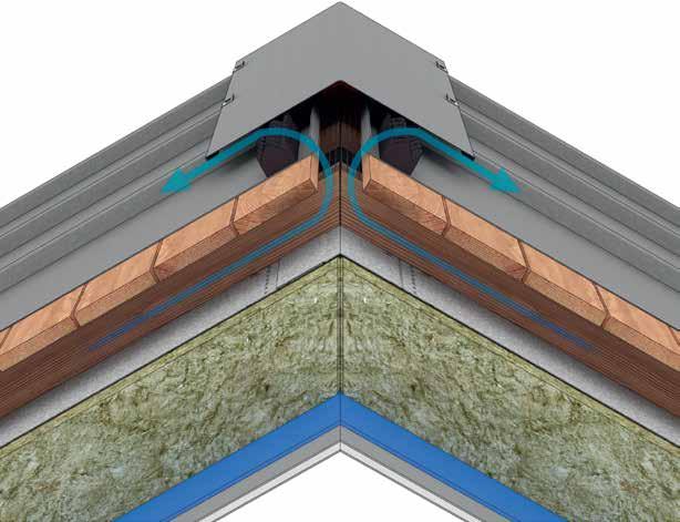 Karakteristiek voor een koud en geventileerd dak is de continue luchtlaag die minimum 40 mm moet bedragen en die zich bevindt tussen de isolatie en de bebording waarop het zink van VMZINC is