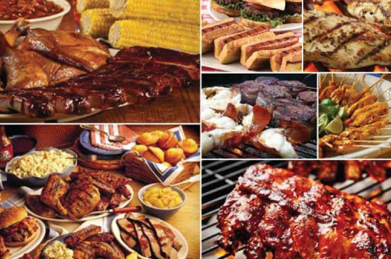 Barbeque 3: Hier worden 4 stukken per persoon voorzien, u hebt keuze uit 8 soorten Bbq worst, Kipfilet, Spareribs, Steak, Varkenshaas, Spek, Saté, Zalmfilet, Regenboogforel Koude groenten