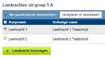 Tussenstap: Leerkracht/ leerling verwijderen of verplaatsen U kunt een leerkracht of