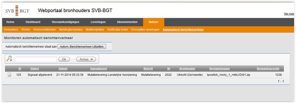 Klaar voor registratie. Zonder tussenkomst van een gebruiker wordt dan het registratieproces gestart.