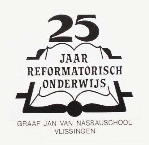 Het oude logo Jubileumlogo gemaakt in 1987. Ontworpen door een ouder van school. Daarna verfijnd tot een bruikbaar logo voor de school.
