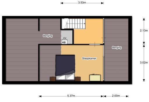 Plattegrond 2 e verdieping Aan deze