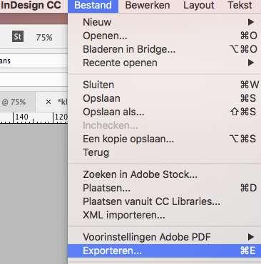10. Exporteren als Adobe PDF Ga naar: Bestand -> Exporteren.
