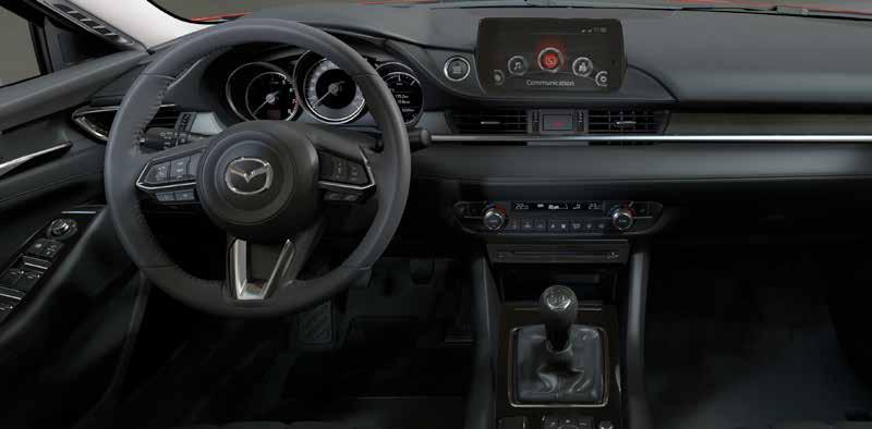 Interieur Mazda6 in Essence-uitvoering Bekleding, zwart stof.