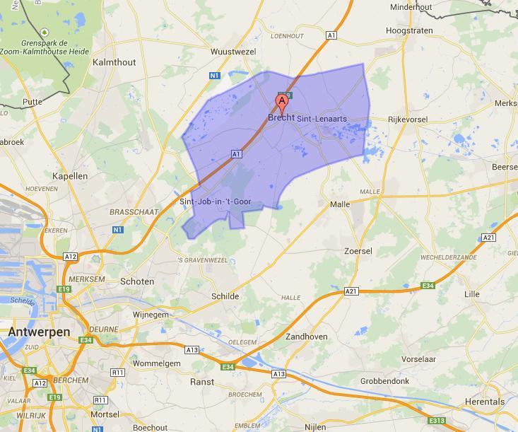 /km² Deelgemeenten: Brecht, Sint-Job-in- t-goor, Sint-Lenaarts Malle
