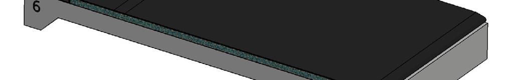 op: De platen schuimrubber mogen daarbij niet naar voren schuiven. Stap 7 De topmat wordt aan de voorzijde vastgezet met de bijgeleverde aluminium profielen (05101) van 3 m lengte.