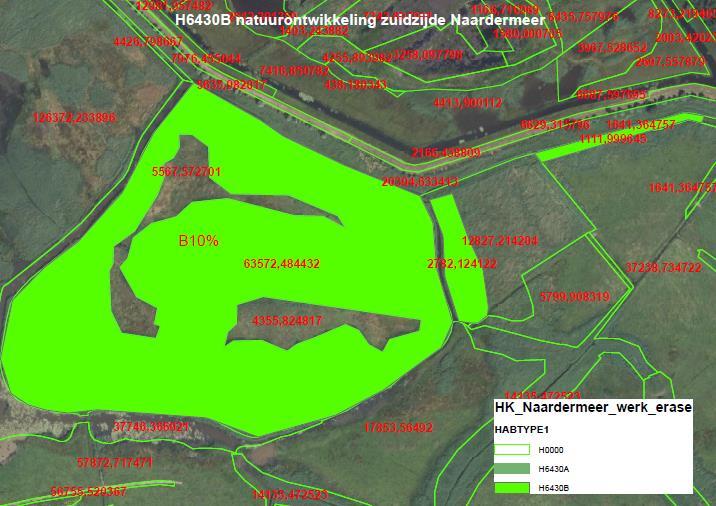 Figuur 5.2.2: Habitattypen in de Schil (deelgebied Nieuwe Keverdijkse Polder Noord).