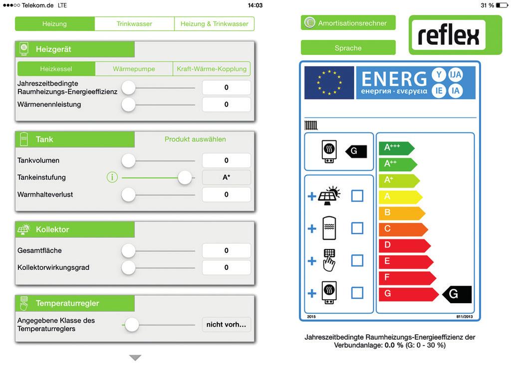 Reflex: Storatherm qua & Storatherm qua Solar De Reflex Service De Reflex ErP app labels eenvoudig digitaal vervaardigen en afdrukken Sinds de herfst van 2015 heeft ook in de verwarmingstechniek de