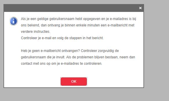 Onderstaande bericht verschijnt. Klik op OK.