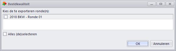 Klik op de knop Configureren om te kiezen welke ronden mee moeten worden geëxporteerd in de fieldexport.