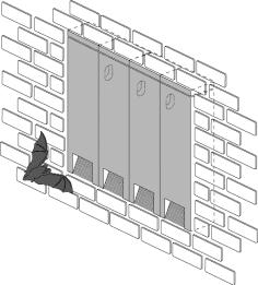 Vaak wordt als isolatiemateriaal een hardschuim toegepast. Deze platen zijn veelal afgewerkt met een aluminium laag, zodat deze geen houvast bieden voor vleermuizen.