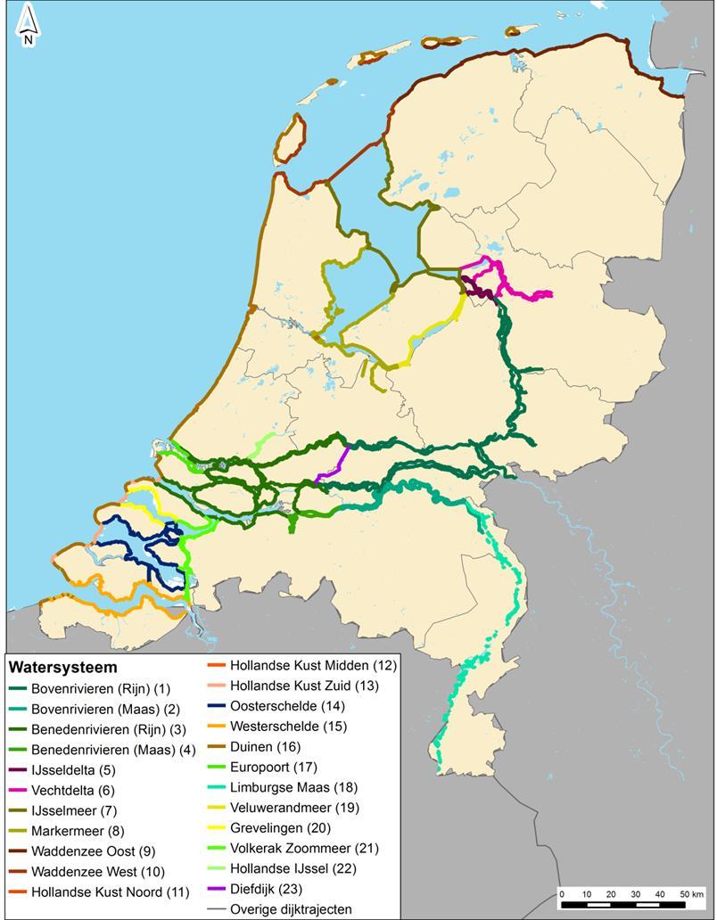 Tabel 2.1 Regio s in Hydra-Ring 1. Bovenrivieren (Rijn) 7. IJsselmeer 13. Hollandse Kust Zuid 2. Bovenrivieren (Maas) 8. Markermeer 14. Oosterschelde 3. Benedenrivieren (Rijn) 9. Waddenzee Oost 15.