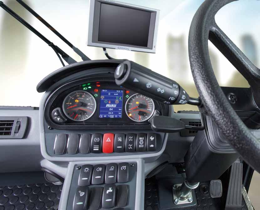 Kies voor comfort De cabine van de Citymaster 2200 biedt optimale werkomstandigheden voor de bestuurder.