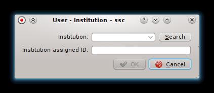 Om een SSC-gebruiker te verbinden met het id van het instituut voeg een nieuwe verbinding met instituten toe bij de gebruiker door op Toevoegen te drukken onder Institu(u)t(en):.