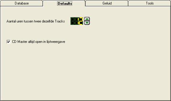 5.1.2. Defaults De defaults zijn standaardwaardes die door CDMaster ingevuld worden tijdens het invullen van gegevens in de database.