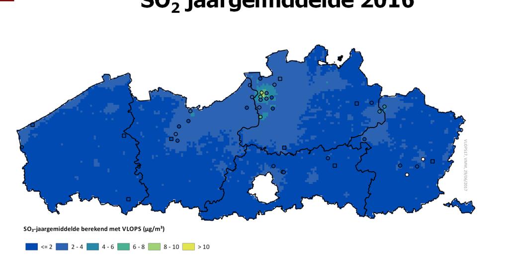 jaargemiddelde 1970 SO 2