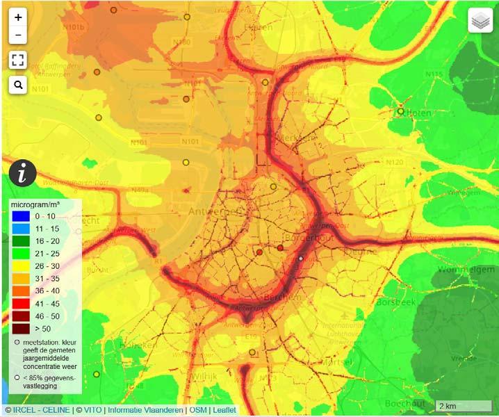 Beter in kaart brengen luchtvervuiling door modellering op