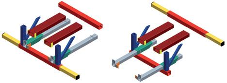 vorkinschuifkokers: 200 x 80 mm (Y0849990207) 200 x 100 mm (Y0849990208) - uitschuifbare draagbalken - wegdraaibare bumper Met primer: :