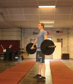 HANG SNATCH WALL-BALL Gestrekte armen Barbell boven het lichaam Gestrekte armen Beide