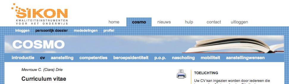 De webinterface Cosmo werkt via het Internet. Met behulp van een Internet browser heeft u toegang tot het programma.