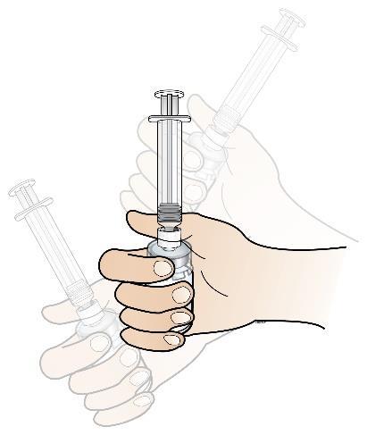 De injectieflacon niet schudden. De injectieflacon niet tussen de handpalmen rollen. Opmerking: het kan wel 2 minuten duren voordat het poeder volledig is opgelost.