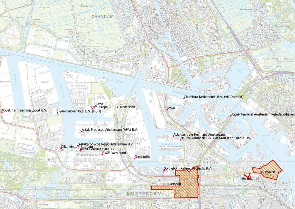 figuur 4 Bedrijven genoemd door Provincie Noord-Holland Navraag bij de Gemeente Amsterdam heeft uitgewezen dat de geurhinder in Amsterdam sinds het Houthaven-onderzoek niet is toegenomen.