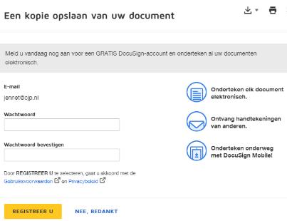 In het venster dat hierna verschijnt kunt u : Het bestand downloaden. Het bestand printen.