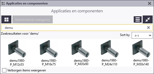 Om een instortvoorziening in een geopend model te importeren: Om de gebruikerscomponent in een bestaand model te kunnen