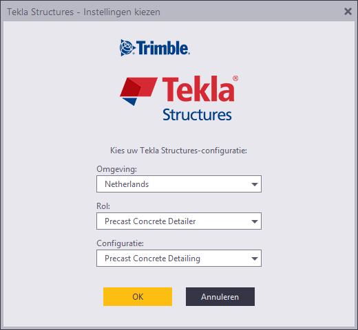 1.2 Tekla Structures starten Dubbelklik nu op de Tekla Structures icoon op uw bureaublad. Tekla Structures wordt gestart.