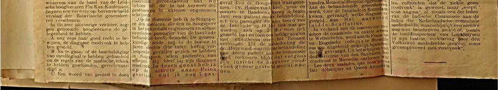 s. 'Insulinde' van de Rotterdamsche Lloyd de besmettelijke ziekte roodvonk uit,