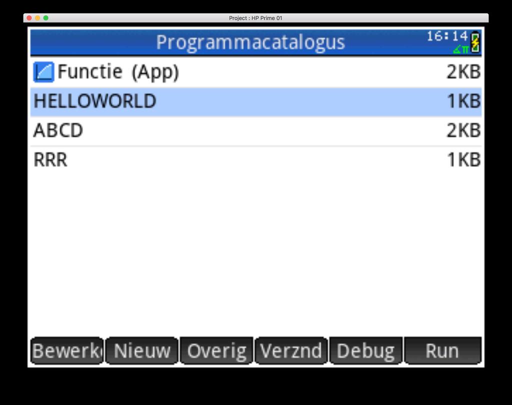 Hello world! In deze sectie vind je een basale uitleg van het programmeren met de HP-Prime. We schrijven een Hello world!
