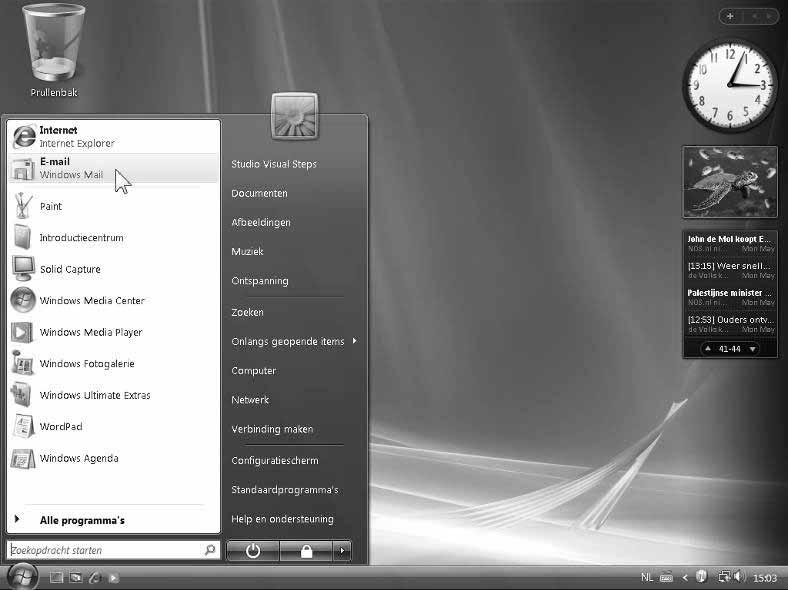 14 Basisboek Windows Mail en Agenda 1.1 Openen van Windows Mail Bij Windows Vista wordt een programma meegeleverd waarmee u elektronische post kunt ontvangen en versturen.
