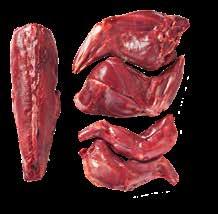 Het vlees van de haas is donkerrood en is bijzonder mager.