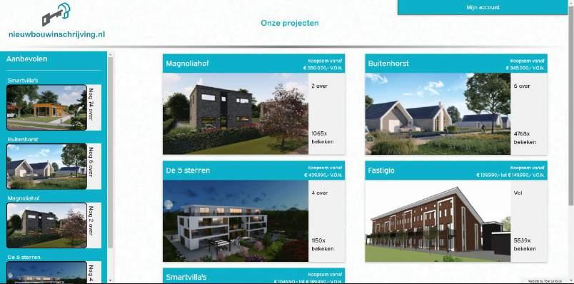 Optering 4. Een optie nemen Als u al uw gegevens heeft ingevoerd en al uw E-mail adressen bevestigd heeft, kunt u een optie gaan nemen in een nieuwbouwproject.