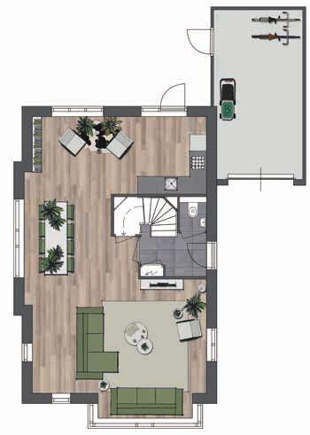 HOFHUYS begane grond basis afmeting HOFHUYS begane grond opties: 2,40 meter verlenging, tuingericht wonen, dubbele tuindeuren en een luxe keuken Standaard een fraaie SieMatic designkeuken!